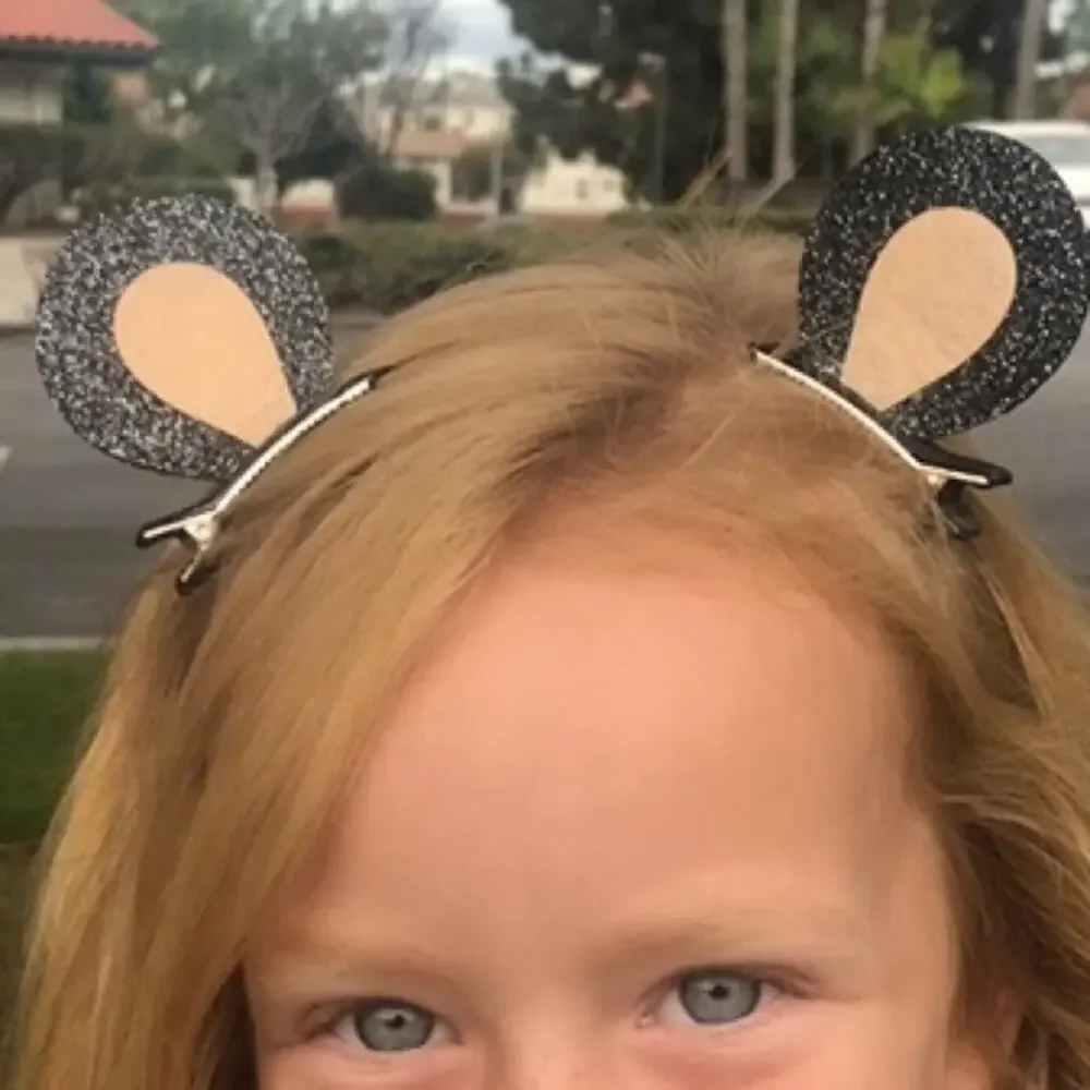 Sparkly Bear Ear Hair Clip Barrettes NWT Set of Two